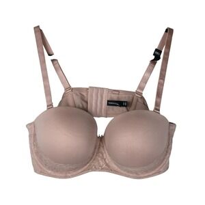 NEW Torrid Womens Lace Push Up Convertible Bra Size 42B Beige Nude Intimates